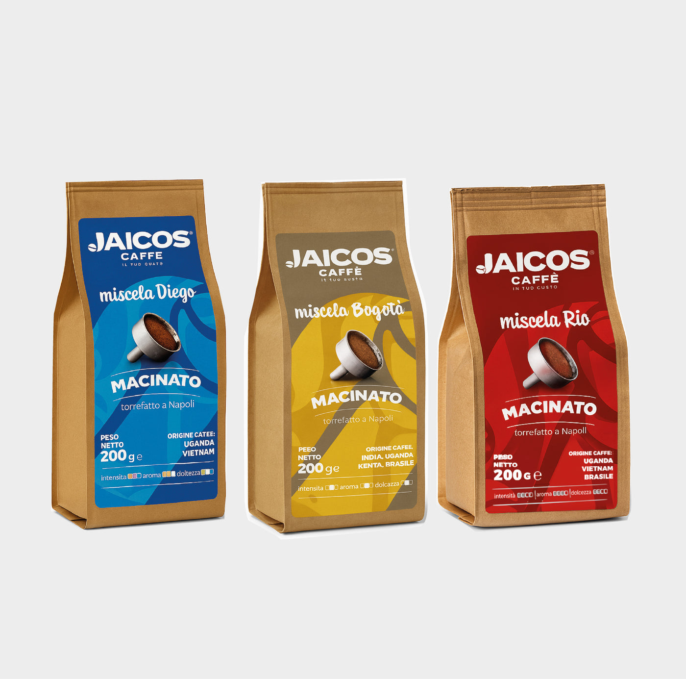 Combo Caffè Macinato 3 buste mix da 200 g